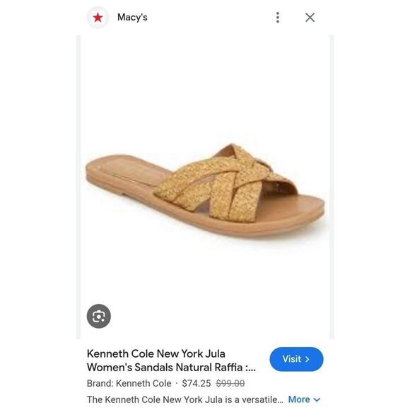 Kenneth Cole Women's Julia Sandal Natural Raffia Size 8 NEW! - Picture 3 of 9